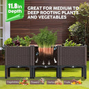 47x15x19in Raised Garden Beds Outdoor, Polypropylene Elevated Planter Boxes Outdoor for Vegetables, Flowers, Herbs, Garden Box with Drain Outlet, Heat and Frost Resistance Planters, 330lb Capacity by GreenHaven Gardens