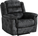 EBELLO Manual Recliner Chair, Soft Fabric Recliner Sofa with Overstuffed Armrest and Backrest for Living Room, Bedroom, Grey by CozyNest Decor
