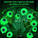 Solar Halloween Decorations, 4 Pack 24 LED Spooky Eyeball Lights, Outdoor Waterproof Solar Green Firefly Lights for Garden Yard Patio Pathway Lawn Halloween Party by CozyNest Decor