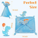 Pro Goleem Dinosaur Security Blanket Soft Loveys for Babies for Boys and Girls Newborn Lovie Infant Blankie Snuggle Toy Stuffed Animal Baby Gifts Blue 14 Inch by TinyTreasures Baby Boutique