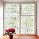 Finnez Frosted Window Film Non-Adhesive, Frosting Privacy Film for Glass Windows, Self Static-Cling Decorative Window Cling for Home Office UV Protection Cross Pattern, 23.6 x 78.7 inches