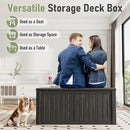 KAMABOKO Outdoor Storage Box, 120 Gallon Large Outdoor Resin Deck Box, Storage Waterproof Boxes Lockable Lid for Garden Tools, Pool Supplies, Patio Furniture and Cushions, Black by CozyNest Decor