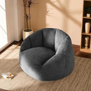 Giant Bean Bag Chair for Adults - Comfy Plush Round Shell Soft Accent Chair, Oversized Cozy Lounge Floor Sofa Reading Chair, Mini Couch for Living Room, Bedroom & Game Rooms, Gray by CozyNest Decor