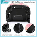 NEW TILAMI Girls 18 inch Rolling Backpack - Large Capacity, Waterproof, Adjustable Handle, Stylish Design, Ideal for School & Travel, Starshine by TinyTreasures Baby Boutique