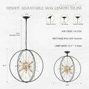 23.6" Black Gold 12-Light Globe Sputnik Chandelier Modern Adjustable Hanging Ceiling Glass Tube Pendant Light Fixture for Entryway Foyer Staircase Dining Living Room Hallway by CozyNest Decor