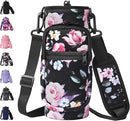 32 40 oz Water Bottle Carrier with Strap, Neoprene Water Bottle Sleeve Bag with 2 Pockets Insulated Flask Sling Holder for Walking Hiking Gym by TinyTreasures Baby Boutique