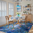 LIVEBOX Washable Jungle Animal Print 5x7 Blue Rug for Living Room, Non-Slip Kids Bedroom Rugs for Boy Playroom Kid Baby Room, Soft Stain Resistant Blue and Green Rug for Nursery Boy Dining