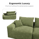 LIKIMIO 120" Modern L-Shaped Modular Sectional Sofa for Living Room, Corduroy Upholstery Green, Oversized 3-Seater Couch with Deep Seat and Movable Ottoman – No Assembly by CozyNest Decor