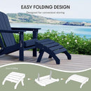 WestinTrends Dylan Outdoor Patio HDPE Adirondack Ottoman Footrest, Navy Blue by CozyNest Decor