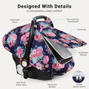 Elstey Car Seat Cover Baby, Minky Dot Carseat Covers Baby Girls, Lightweight Infant Car Seat Cover Canopy with 2 Layers Breathable Mesh Windows, Stroller Carrier for Babies Newborn Essentials by TinyTreasures Baby Boutique