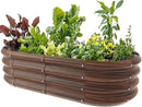 4x2x1ft Oval Galvanized Raised Garden Bed Outdoor 9-in-1 Large Metal Modular Planter Box Raised Beds for Gardening,Vegetables,Fruits,Flowers & Herbs (Brown) by GreenHaven Gardens