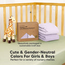 Waterproof Crib Mattress Protector Cover Fitted - 2-Pack Quiet Baby Crib Mattress Pad Sheets, 52" x 28" Soft Quilted Cotton Baby Sheet, Machine Washable, Easy Fit, Durable (Lilac/Quin) by TinyTreasures Baby Boutique