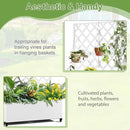 Metal Planter Trellis Box with Wheels & Drain Plug Outdoor Raised Garden Bed Patio Privacy Screen with Planter for Climbing Plants, Vegetables 73"x35"x16" White-Diamond by GreenHaven Gardens