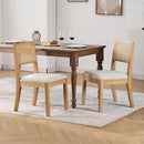 Westice Rattan Dining Chairs Set of 6, Farmhouse Natural Dining Room Chairs with Upholstered Cushion, Wood Armless Chairs for Kitchen/Restaurant by CozyNest Decor