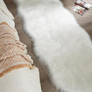 AMTOVO Faux Sheepskin Rug, White Ultra Soft Fluffy Shag Area Rug, 2 x 6 ft Faux Fur Rug for Bedroom Sofa Throw Cushion Room Decor, Sheepskin by CozyNest Decor