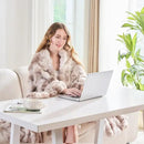 Lotus Karen Faux Fur Throw Blanket Tie-Dye Beige - Big Bubble Rabbit Fluff Blanket for Couch, Small Fluffy Fuzzy Cozy Blankets,Thick Furry Plush Shaggy Blankets,50x60 Inches by CozyNest Decor