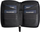 Full Grain Leather Family Passport Holder for 2-4 Passports - RFID Passport Holder and Travel Document Organizer - Large Leather Travel Wallet for Couples and Families - Black by TinyTreasures Baby Boutique
