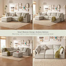 mopio Oversized Modular Sectional Sofa with Fully Removable Covers and Storage, Convertible U, L-Shaped and Sleeper Sectional, Modern Couches with Ottoman Chaise (Oat Fabric, 4 Seats, L) by CozyNest Decor