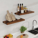 24 x 9 Floating Shelves, 9 Inch Deep Floating Shelf Wall Mounted, 24 Inch Bathroom Shelves Set of 2, Rustic Wood Wall Shelf for Bedroom, Living Room, Rustic Brown Color by CozyNest Decor