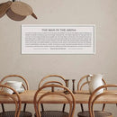 LuZhiQiang The Man in the Arena Wall Decor 40''x15'' Inspirational Quotes Office Wood Framed Sign Rustic Home Motivational Art For Man Entrepreneur Morden Living Room Wall Hanging Decor (White) by CozyNest Decor