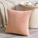 Fancy Homi 2 Packs Peach Decorative Throw Pillow Covers 16x16 Inch for Living Room Couch Bed Sofa, Rustic Farmhouse Boho Home Decor, Soft Corss Patchwork Corduroy Textured Square Cushion Case 40x40 cm by CozyNest Decor