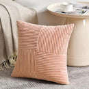 Fancy Homi 2 Packs Peach Euro Decorative Throw Pillow Covers 26x26 Inch for Couch Bed Sofa, Rustic Farmhouse Boho Home Decor, Soft Corss Corduroy Patchwork Textured Square Cushion Case 66x66 cm by CozyNest Decor