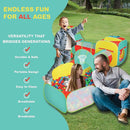 5pc Kids Play Tent for Toddlers with Ball Pit, Crawl Tunnel, Indoor & Outdoor Playhouse, Jungle Gym, Toys for Boys & Girls, Includes Dart Balls, Teepee & Basketball Hoops by TinyTreasures Baby Boutique