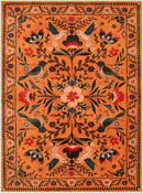 Moynesa Boho Area Rugs 9x12 Living Room, Machine Washable Ultra Thin Soft Bedroom Rug, Indoor Bird Floral Pattern Print Large Orange Carpet for Hardfloor Dining Room Under Table Playroom by TinyTreasures Baby Boutique