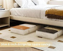 Vailando Under Bed Storage Containers, Underbed Storage Bins with 6 Inches Tall, Clothes Storage Box with Sturdy Handles and Sidewalls, Beige, 2-Pack by CozyNest Decor