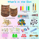 KIRKOTOY Wooden Crafts Kit for Kids-Glow in The Dark-Arts & Crafts Gifts for Boys Girls Age 6-12, 24 Wood Slices with Painting Craft Activities Kits, Creative Art Toys for 6 7 8 9 10 11 12 Year Old by TinyTreasures Baby Boutique