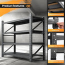 3000LBS Metal Storage Shelves, 48” W Heavy Duty Garage Shelving Units, 4 Tier Storage rack shelf, Steel Industrial Shelving , Adjustable Standing Shelf for Basement/Warehouse 48"W x 24"D x 70"H, Black by GreenHaven Gardens
