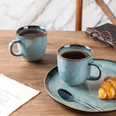 AmorArc 12oz Coffee Mugs, Ceramic Coffee Mugs set of 6 for Man, Woman, Dad, Mom, Modern Coffee Mugs with handle for Latte/Cappuccino/Milk/Cocoa. Dishwasher&Microwave Safe, Ocean Blue by CozyNest Decor