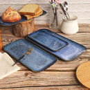 Porcelain Dinner Plates set dessert salad dish Set of 4,Main Dish for Steak,Bread, Pasta,Salad, Microwave Oven and Dishwasher Safe,Scratch Resistant Reusable 9.8 INCH Rectangular by CozyNest Decor