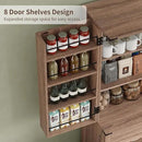 72'' Kitchen Storage Pantry Cabinet, Tall Storage Cabinet with 8 Door Shelves, 2 Cabinets and 1 Drawer, Freestanding Cupboard for Kitchen, Dining Room, Bathroom, Laundry, Living Room, Espresso by CozyNest Decor