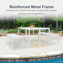 Aoodor 3-Piece Outdoor Patio Dining Set, Aluminum Furniture Set with 1 Rectangular Picnic Table and 2 Benches for Garden, Lawn, Yard by GreenHaven Gardens