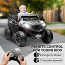 ANPABO 24V 4X4 Ride on Car Truck w/Remote Control, 4WD/2WD Switchable Kids UTV, 19" Spacious Seat, 4 Shock Absorbers, Soft Start, Music Player, Electric Car for Kids Ages 3+(White) by TinyTreasures Baby Boutique