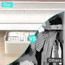 3PCS Under Bed Storage Bins with Metal Frame, Linen Fabric Frame Storage Box Clothes Organizer Bins, Underbed Container with Clear Window (Beige, 15.7 x 13 x 6IN) by CozyNest Decor