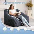 HABUTWAY Bean Bag Chair, Giant Bean Bag Chairs for Adults and Kids, Bean Bag Sofa, Lazy Floor Sofa, Faux Fur Beanbag Chair with Armrests for Living Room Bedroom (Dark Grey) by CozyNest Decor