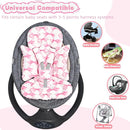 Infant Car Seat Insert, Soft Baby Car Seat Head & Body Support for Girl Boy, Reversible Newborn Preemie Carseat Insert Cushion with 3 Straps Pads, Fits Car Seat, Stroller, Swing, Bouncer, Pink Bow by TinyTreasures Baby Boutique