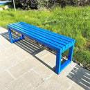 Weatherproof Metal Dining Bench, Outdoor Bench Backless Patio Bench 2-Person Farmhouse Bench Garden Bench for Kitchen, Living Room, Entryway(Blue,59in) by GreenHaven Gardens