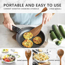Wooden Spoons for Cooking, Nonstick Cooking Utensil Set with 4 Piece Acacia Wooden Spatulas and Spoons for Cooking, Terrific for Everyday Kitchen Tasks by CozyNest Decor