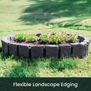 Beuta Landscape Edging | Garden Edging Border | Faux Stone Block XL for Lawn Edging, Flower Beds & Yard Edging – 1 Pack | Each Section Has 6 Blocks 48" L x 4" W x 9.5" H | 3 Spikes | Charcoal by GreenHaven Gardens