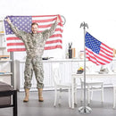Leinuosen 4 Pcs Flag Holder Stand FlagPole Stand Flag Pole Base for Indoor Outdoor 1.3/1.1 Inch Diameter Flagpole Garden House Classroom Churches Meeting Party Flags Banner(Silver) by GreenHaven Gardens