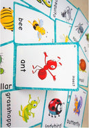 SANTSUN 14 Insects and Bugs Flashcards for Kindergarten Classroom Decoration Background Wall Stickers Teach Flash Card & Daycare Decorations Learning Cards by TinyTreasures Baby Boutique