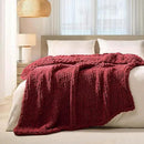 L'AGRATY Chunky Knit Blanket Throw: 50''x60'' Chenille Chunky Knitted Throw Blankets for Bed Couch - Handmade Thick Cable Knit Blanket - Large Crochet Rope Blankets for Home Decor(Maroon Red) by CozyNest Decor