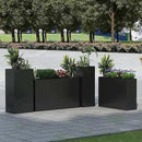 Black Steel Metallic Heavy Planter for Outdoor Plants 30"x12"x24" Outdoor Metal Planter Spliced Flower Pot with Partitions for Outside,Indoor,Garden (Black, 30 * 12 * 24) by GreenHaven Gardens