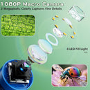 Microscope for Kids with 12 Slides, 100X-1000X 1080P Digital Handheld Kids Microscope, Mini Portable Pocket Miniscope Science Toys Gifts for 3+ 4 5 6 7 8 9 10 11 12 Year Old Boys Girls, Blue by TinyTreasures Baby Boutique