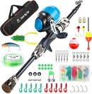 Kids Fishing Pole Kit Set，Portable Telescopic Fishing Rod and Reel Combo Full Kits for Boys, Girls, Beginner, Youth by TinyTreasures Baby Boutique
