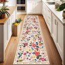 Floral 2x6 Area Rug Machine Washable Soft Print Boho Carpet Non Slip Doormat Low Pile Flower Area Rugs for Living Room Bedroom Nursery Kitchen Dining Room Indoor-Pink by TinyTreasures Baby Boutique