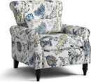 Wingback Accent Chair with Removable Pillow, High Back Floral Armchair with Solid Wood Legs & Nailhead Trim, Comfy Upholstered Reading Single Sofa Chair for Bedroom (1, Blue Floral Pattern) by CozyNest Decor
